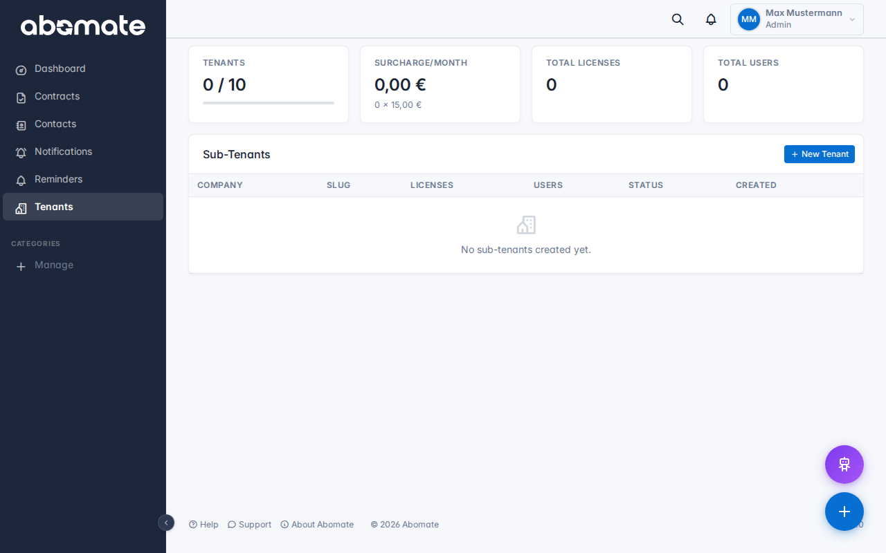 Tenant management – Overview